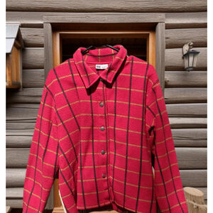 Faded Glory Button Down Fleece Jacket Red Size XL